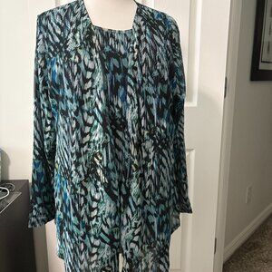 Chico's Twin Set Shades of Blue Print Size 3(XL)/2(L)